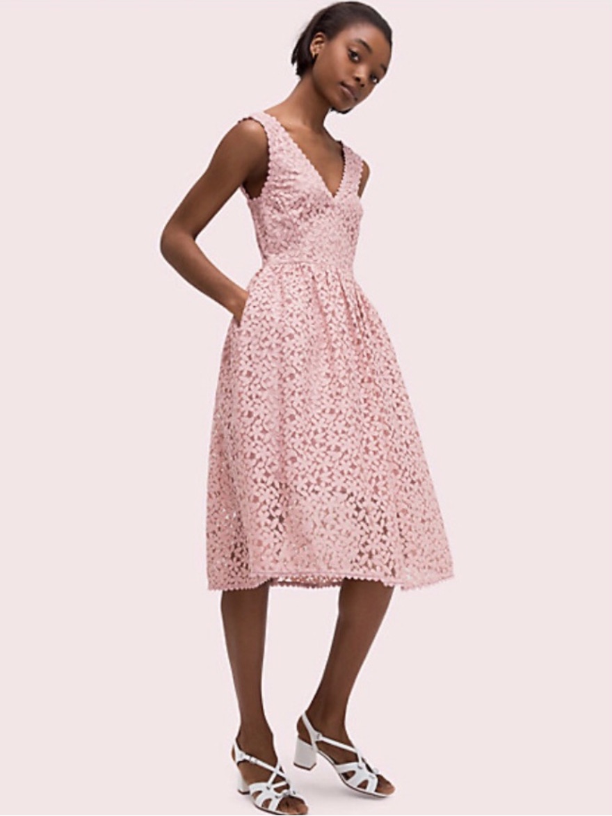 Kate Spade Lace Floral V-Neck Dress